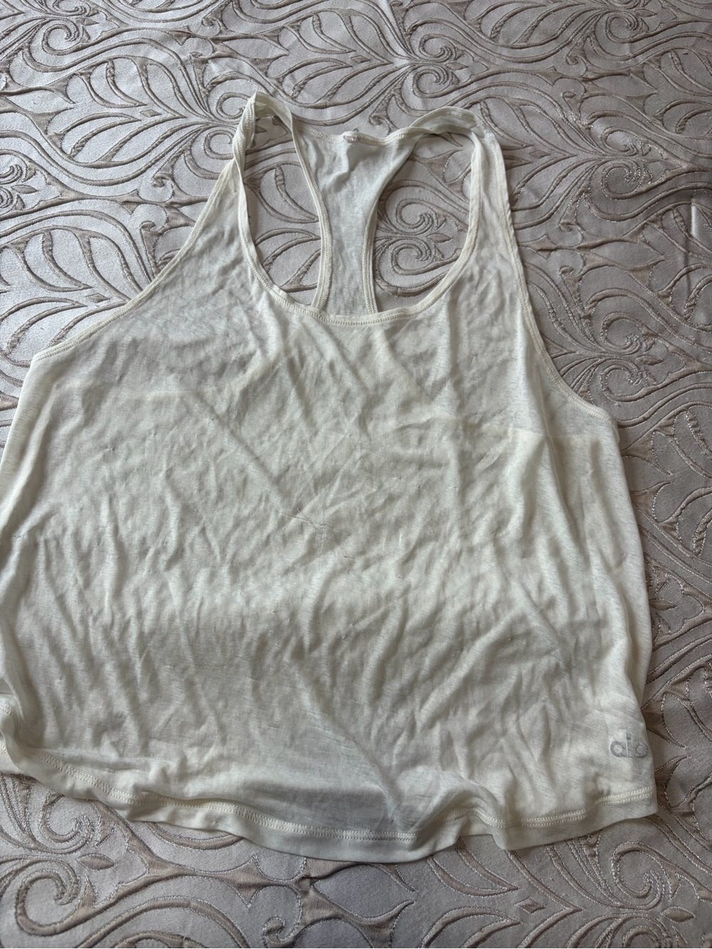 ALO Yoga Cream Racerback Tank